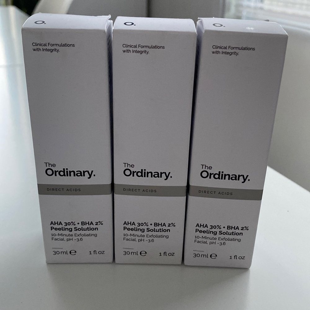 The Ordinary AHA 30% + BHA 2% peeling solution 30ml BNIB Bundle (lot of 3 items)